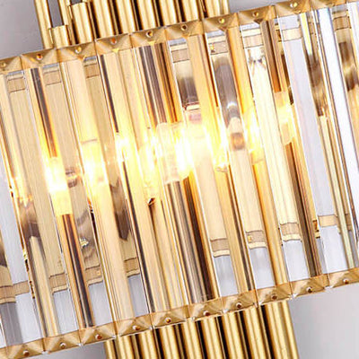 Modern Light Luxury Simple Crystal Square Strip 2-Light Wall Sconce Lamp