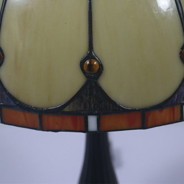 Lámpara de Mesa de Cúpula Mediterránea de Cristal Tiffany Vintage de 1 Luz 