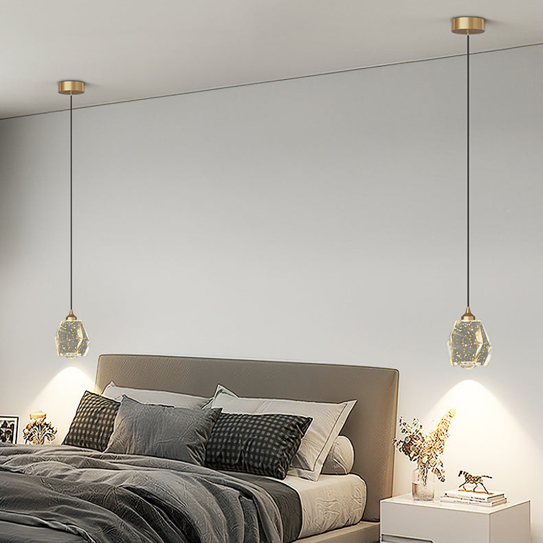 Zeitgenössische Luxus-Vollkupferrahmen Harz Blattgold Tintenmalerei Schatten LED Pendelleuchte für Wohnzimmer 