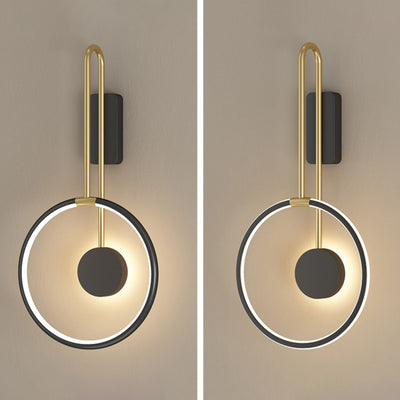 Applique Murale à LED en Aluminium Cercle Anneau Bande de Silicone Simplicité Moderne pour Salon 