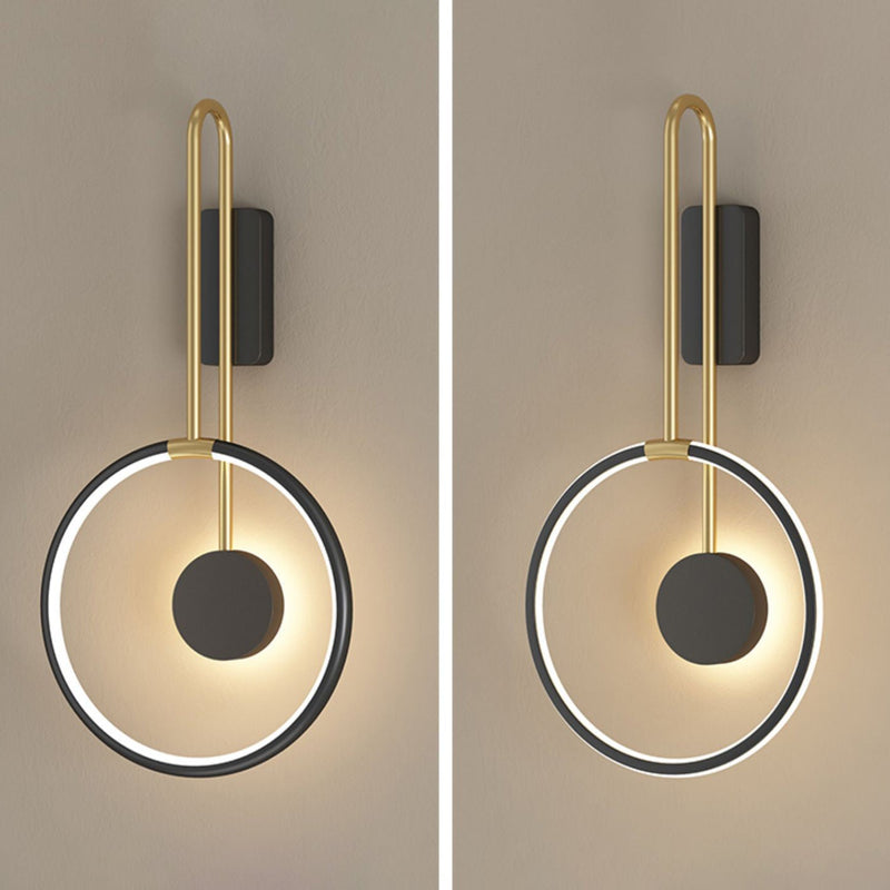 Applique Murale à LED en Aluminium Cercle Anneau Bande de Silicone Simplicité Moderne pour Salon 
