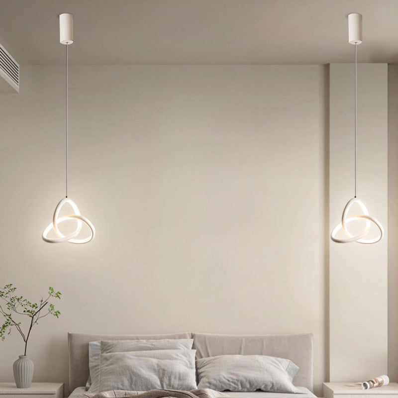 Moderne Nordic Aluminium Eisen Silica Geometrische Verflochten Ring LED Pendelleuchte Für 