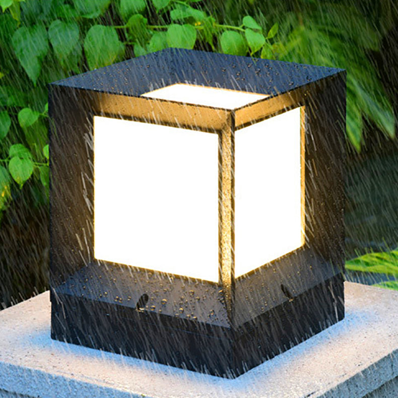 Zeitgenössische industrielle ABS-Quadrat-Acryl-1-Licht-Solar-wasserdichte Landschaftsleuchte für die Terrasse im Freien 