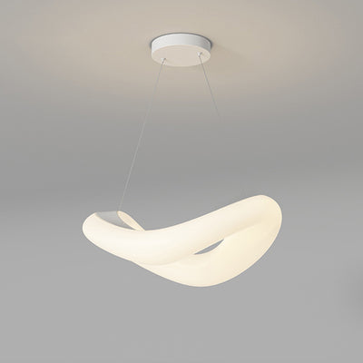 Lámpara colgante LED de hardware de anillo de onda PE minimalista moderna para dormitorio 