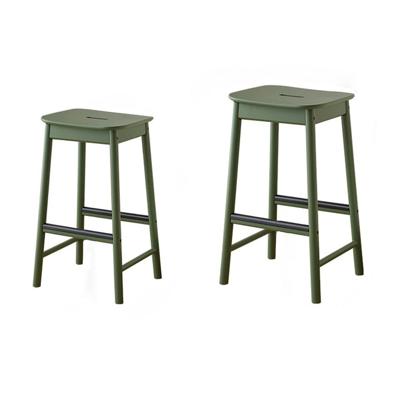 Reposapiés de taburete de bar rectangular de madera nórdica contemporánea para cocina 