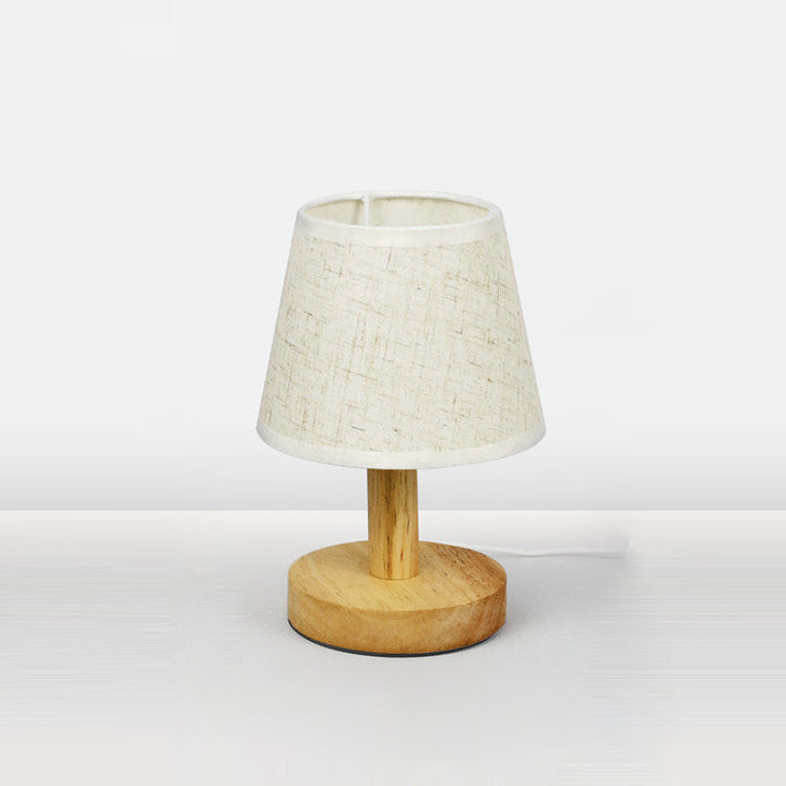 Lampe de table LED en bois rond nordique contemporain pour chambre 