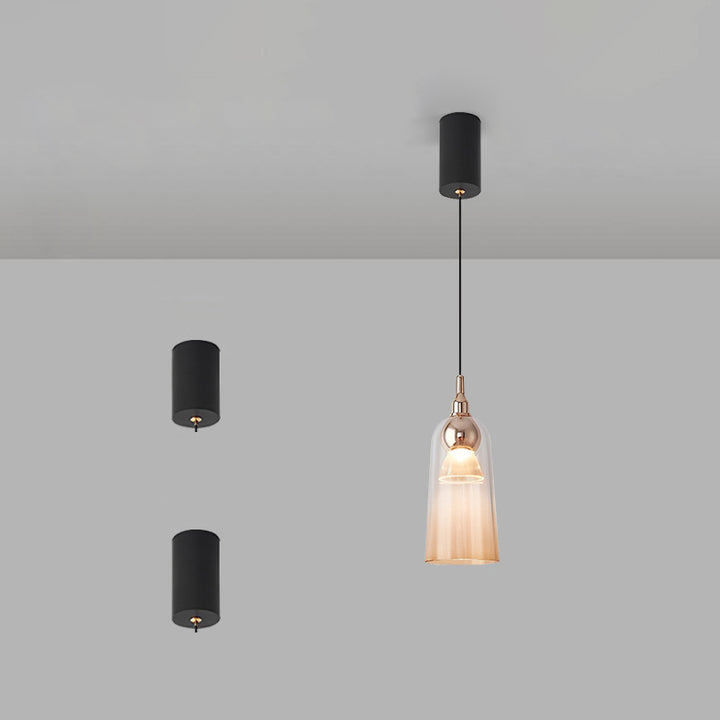 Zeitgenössische nordische Acryl-Cup-Shade-Aluminium-LED-Pendelleuchte mit Farbverlauf für Esszimmer 