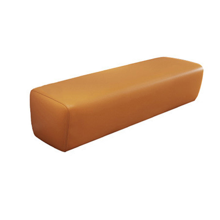Banco rectangular sin respaldo de madera maciza minimalista moderna con cuero sintético para entrada 