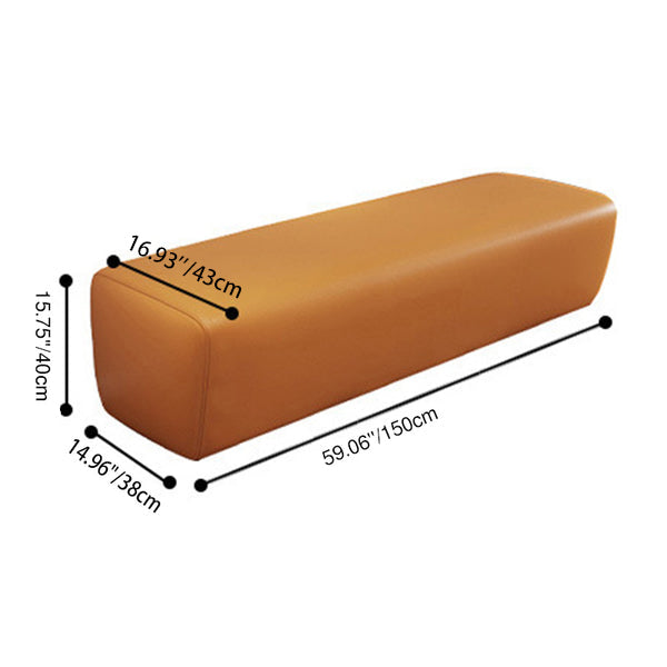 Banco rectangular sin respaldo de madera maciza minimalista moderna con cuero sintético para entrada 