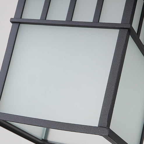 Traditional European Solar Waterproof Aluminum Glass Cubic Pane LED Pendant Light For Garden