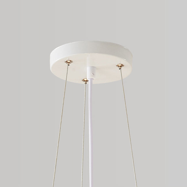 Suspension LED à abat-jour en PVC en forme de pétale pour salon, décoration contemporaine en matériel créatif 