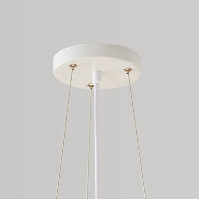 Zeitgenössische kreative Hardware Crown Decor PVC Petal Shade LED Pendelleuchte für Wohnzimmer 