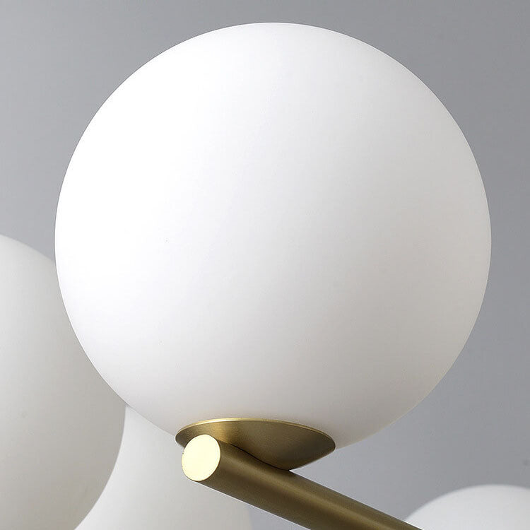 Modern Luxury Glass Round Ball Copper Branch 6/8/15 Light Chandelier For Living Room