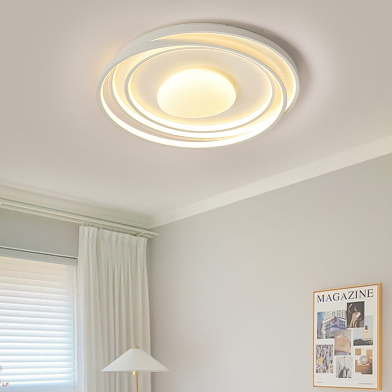 Moderne minimalistische runde Eisen Acryl LED Unterputz Deckenleuchte für Wohnzimmer 