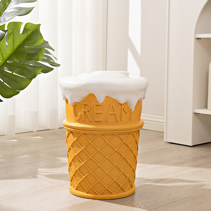 Chaise en résine contemporaine créative en forme de beignet cylindrique avec ananas et glace pour salon 