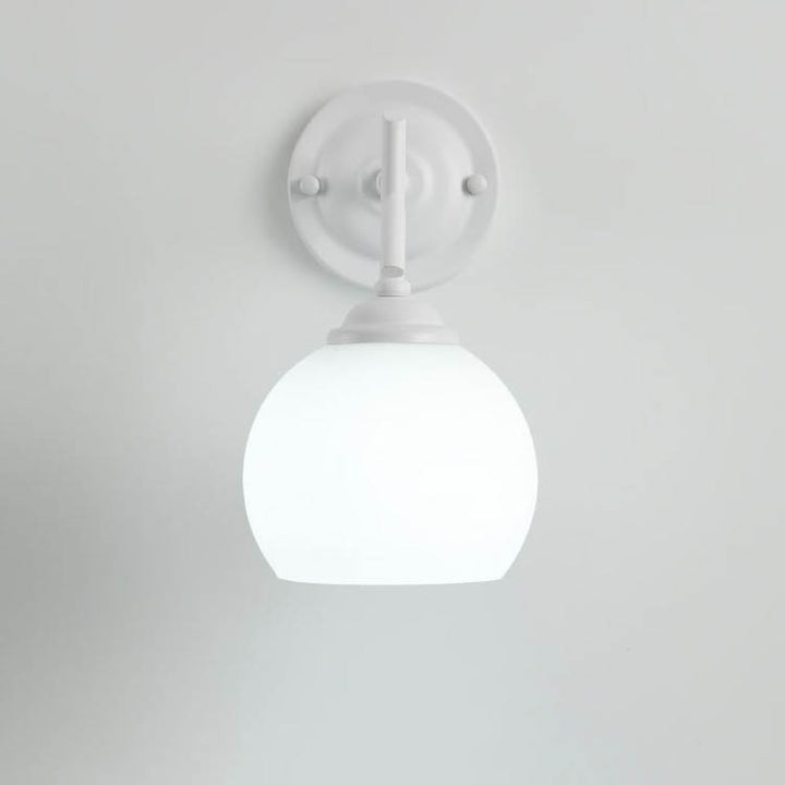 Modern Art Deco Round Glass Metal 1-Light Wall Sconce Lamp For Bedroom