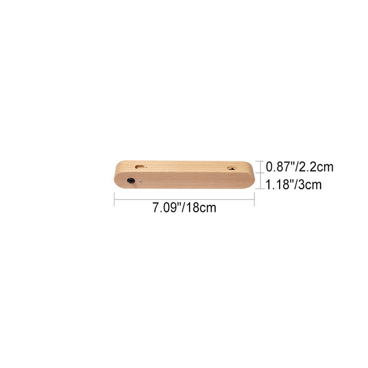 Lampe murale moderne minimaliste à bandes de bois magnétique LED USB avec détecteur de mouvement pour chambre 