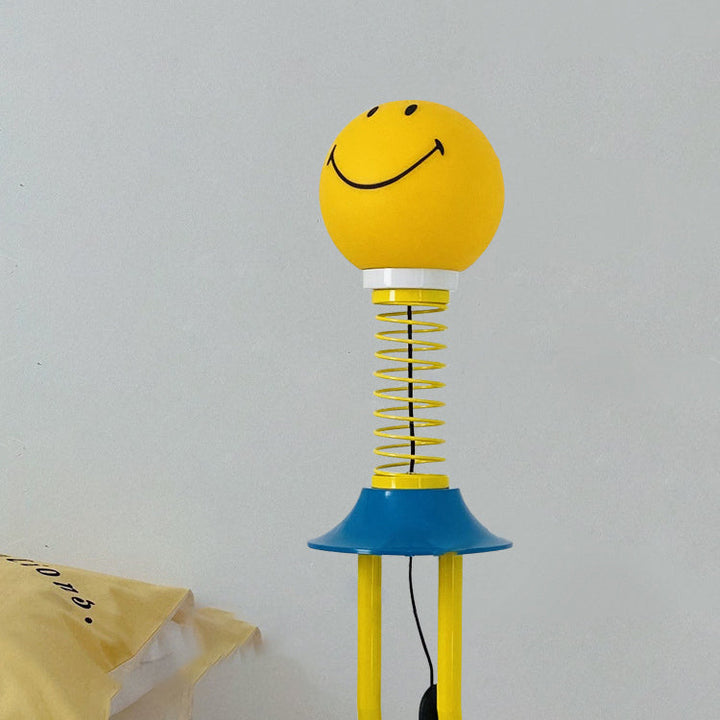 Lámpara de pie de hardware de PVC de 1 luz de primavera creativa contemporánea Smiley para sala de estar 