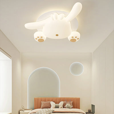 Zeitgenössische kreative Bär Eisen Kunststoff LED Semi-Flush Mount Deckenleuchte für Wohnzimmer 
