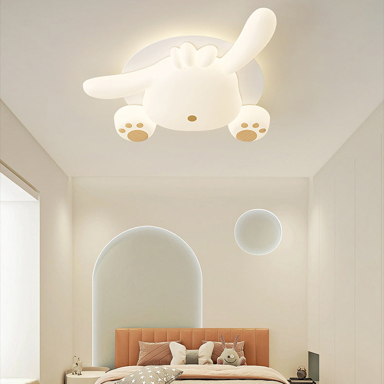 Zeitgenössische kreative Bär Eisen Kunststoff LED Semi-Flush Mount Deckenleuchte für Wohnzimmer 