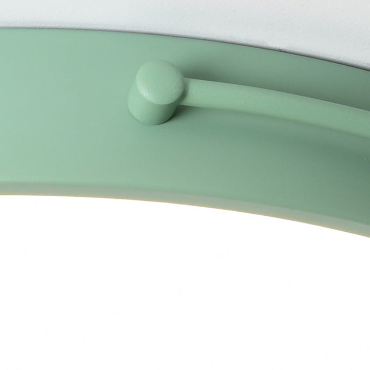Plafonnier LED contemporain scandinave rond en orbe avec tube incurvé en fer, acrylique et bois pour chambre à coucher 