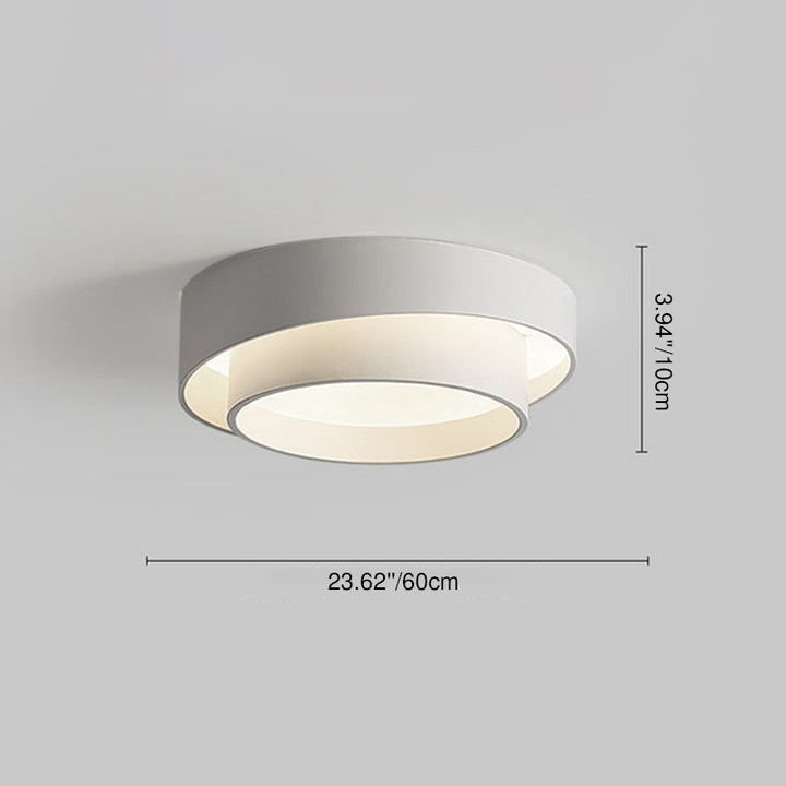 Modern Minimalist Overlapping Round LED Flush Mount Ceiling Light