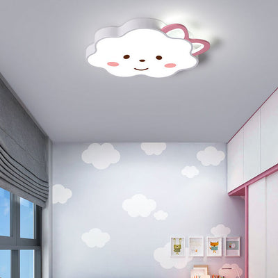 Cartoon Creative Clouds Cat LED Kids Flush Mount Ceiling Light