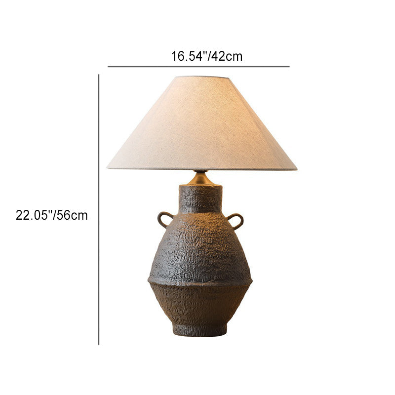 Traditionelle japanische Glaskeramik-Stoff-Tischlampe mit 1 Licht für Wohnzimmer 