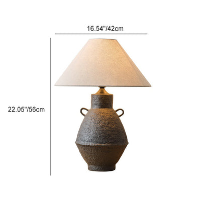Traditionelle japanische Glaskeramik-Stoff-Tischlampe mit 1 Licht für Wohnzimmer 