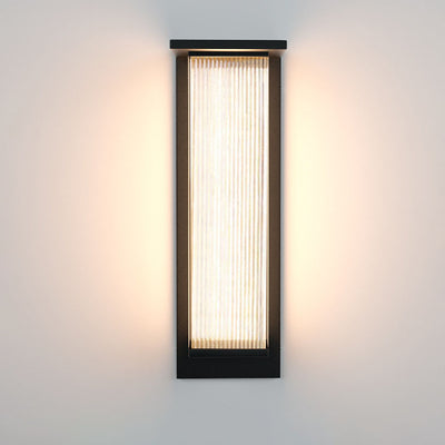 Modern Minimalist Solar Waterproof Rectangular Stainless Steel Acrylic LED Outdoor Wall Sconce Lamp For Outdoor Patio