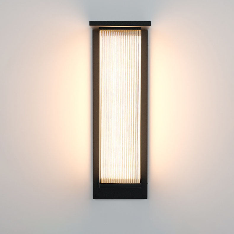 Applique murale extérieure LED en acier inoxydable acrylique rectangulaire étanche solaire minimaliste moderne pour patio extérieur 