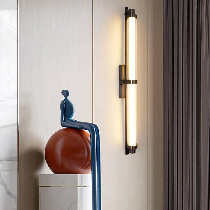 Applique murale LED en acier inoxydable acrylique cylindrique scandinave contemporaine pour salon 
