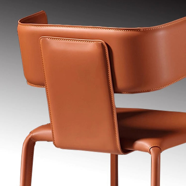 Silla de comedor contemporánea de lujo cuadrada con respaldo, en cuero de microfibra, metal y estructura de madera contrachapada, para comedor 