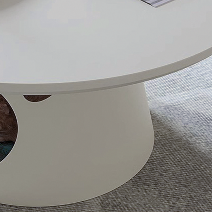 Zeitgenössischer kreativer Katzentatzen-Rundkegelbasis-Faux-Platten-Eisentisch für das Wohnzimmer 