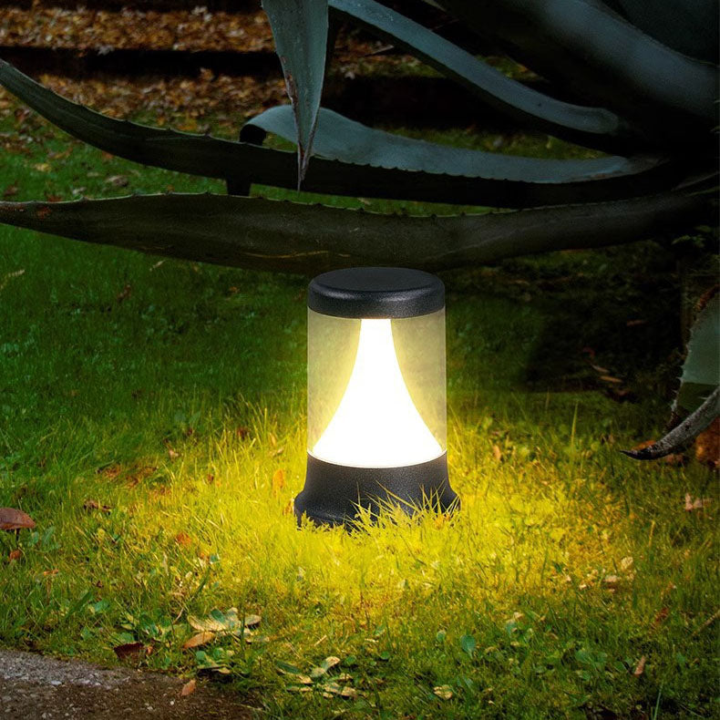 Modernes, unbedeutendes zylindrisches Solar-Aluminium-LED-Rasenlandschaftslicht für den Garten 
