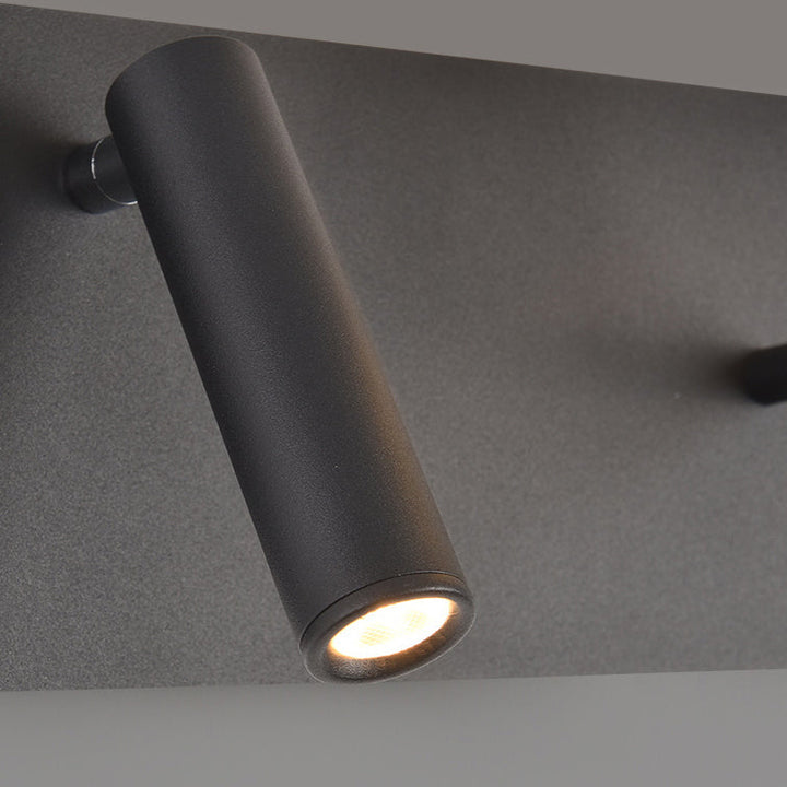 Applique murale LED moderne minimaliste carrée cylindre en fer aluminium tissu 1 lumière pour chambre 