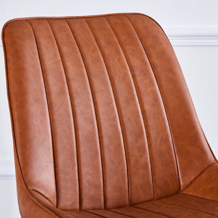 Chaise de salle à manger moderne de luxe carrée incurvée en similicuir avec dossier sans accoudoirs pour salle à manger 
