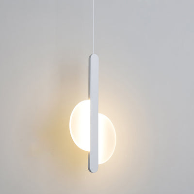 Lámpara colgante LED semicircular redonda de hierro acrílico de simplicidad moderna para mesita de noche 