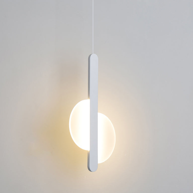 Lámpara colgante LED semicircular redonda de hierro acrílico de simplicidad moderna para mesita de noche 