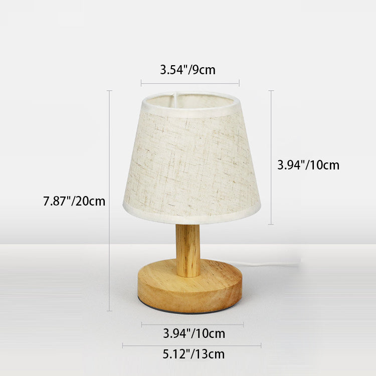 Lampe de table LED en bois rond nordique contemporain pour chambre 