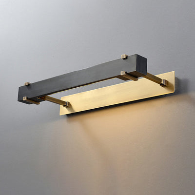 Zeitgenössische Luxus-Antik-Messing-Streifen 2-Licht Spiegel Front Wandleuchte Lampe für Badezimmer 