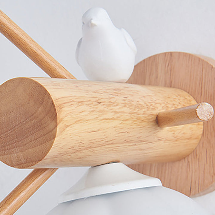 Lampe murale 1 lumière en bois PE avec citrouille minimaliste moderne pour chambre 