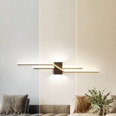 Modern Minimalist Aluminum Geometric Long Straight Line LED Wall Sconce Lamp For Living Room