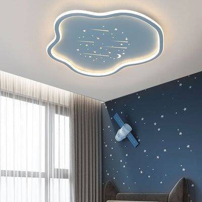 Contemporary Creative Kids Cloudy Iron Silicone LED Flush Mount Ceiling Light For Bedroom