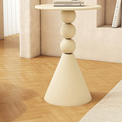 Mesa de café de hierro con base geométrica redonda minimalista moderna para sala de estar 