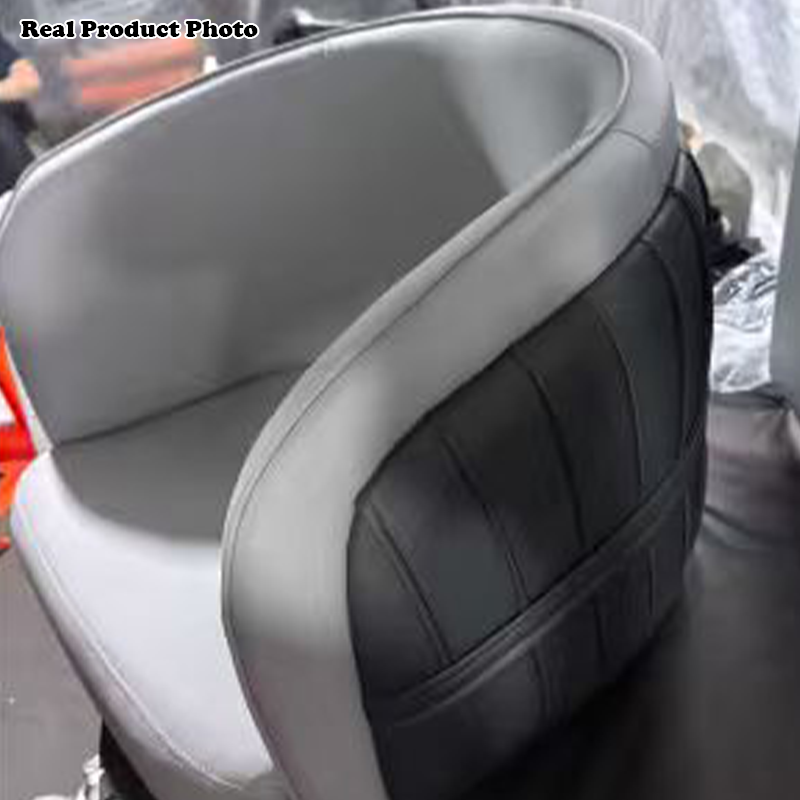 Chaise de salle à manger moderne de luxe ronde en similicuir avec dossier incurvé en acier au carbone 