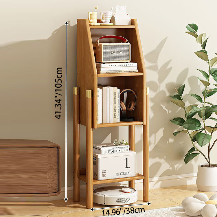 Traditional Vintage Bamboo Fiberboard Multi-functional Storage Sideboard 3/4-Tier Display Rack With Drawer For Home Office