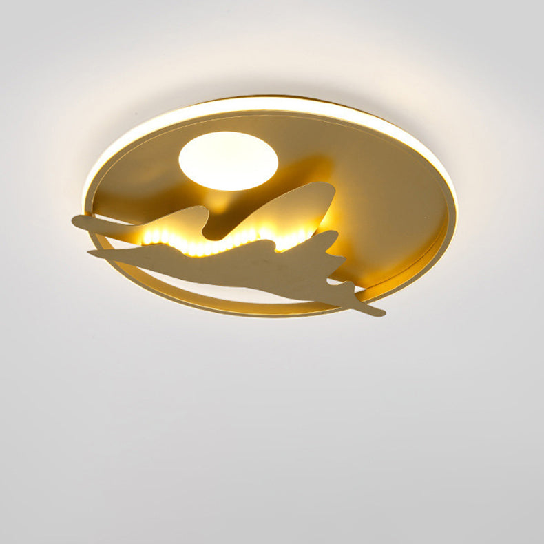 Moderne Luxus Eisen Acryl Runde Krone Herz Stern Berg LED Unterputz Deckenleuchte für Schlafzimmer 