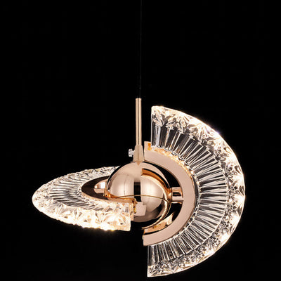 Lustre LED contemporain de luxe avec abat-jour en acrylique rotatif en forme de croix pour salon 