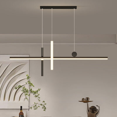 Moderne minimalistische Streifen Kegel Kreis Eisen Acryl LED Kronleuchter Insel Licht für Esszimmer 